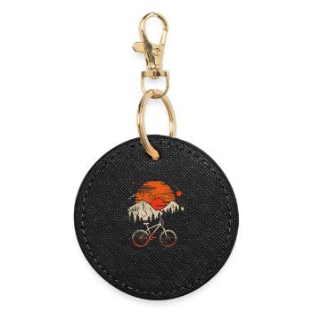VTT style rétro - Porte-clés rond - noir - Devant