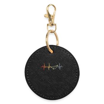 Paper airplane heart rate - Round Keyring - black - Front
