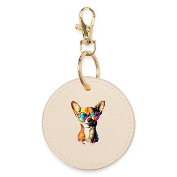 Maîtresse de chien Chihuahua J’aime les chihuahuas mignons - Porte-clés rond - huître - Devant
