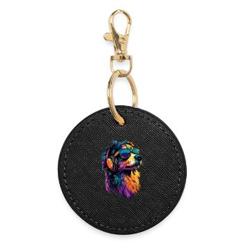 Australian Shepherd Dog Lover Cute Aussie - Round Keyring - black - Front