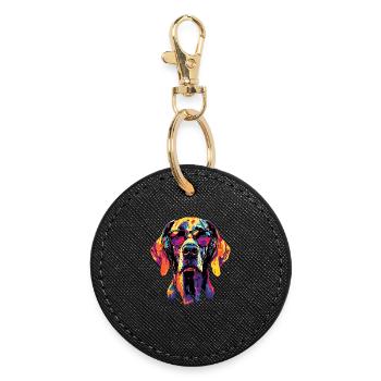 Great Dane Hatz Male Saupacker Great Dane - Round Keyring - black - Front