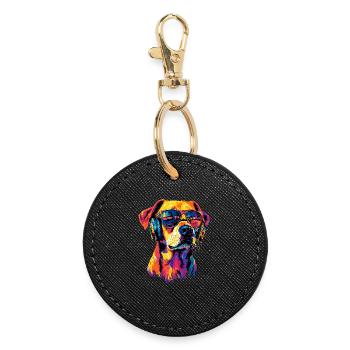 German Boxer Dog Boxer Club German Boxer Club - Round Keyring - black - Front