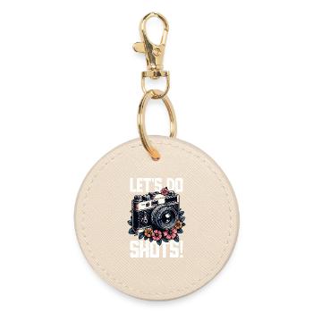 Let's Do Shots Photographer Camera Saying for - Round Keyring - oyster - Front