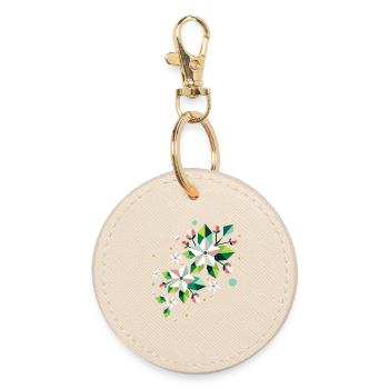 Branche de pommier de fleur de printemps géométrique - Porte-clés rond - huître - Devant