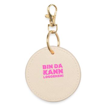 Lustiger Spruch Bin Da Kann Losgehen Damen - Runder Schlüsselanhänger - Auster - Vorne