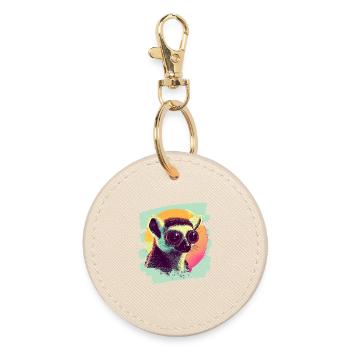 Lemur - Round Keyring - oyster - Front