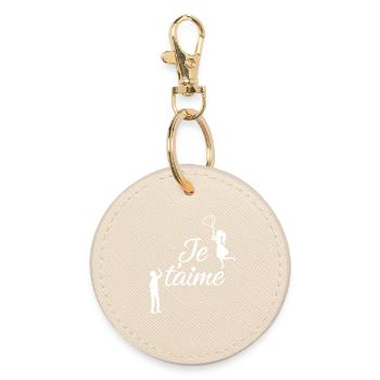 I love you - Round Keyring - oyster - Front