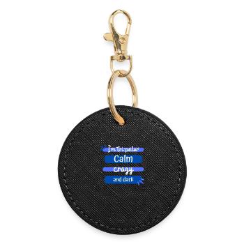 Tri-Polar Calm Crazy and Dark - Round Keyring - black - Front