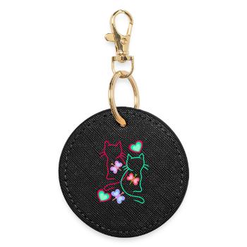 Bébés chats Enfant Tout-petits pour Enfants Chat - Porte-clés rond - noir - Devant