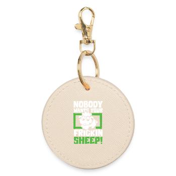 Nobody wants your frickin sheep - Runder Schlüsselanhänger - Auster - Vorne