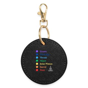 Chakra - Runder Schlüsselanhänger - Schwarz - Vorne