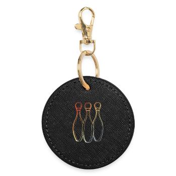 Bowling Sketch Retro Look - Round Keyring - black - Front