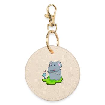 Pêche au poisson éléphant - Porte-clés rond - huître - Devant