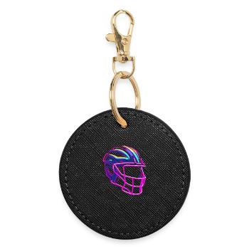 Lacrosse Helm Synthwave - Runder Schlüsselanhänger - Schwarz - Vorne