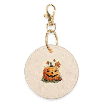 Halloween Kürbis - Runder Schlüsselanhänger - Auster - Vorne