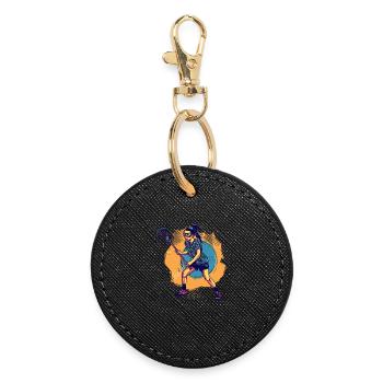 Filles de crosse à l’ancienne - Porte-clés rond - noir - Devant