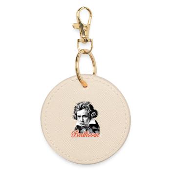 Komponist Beethoven Portrait Klassische Musik - Runder Schlüsselanhänger - Auster - Vorne