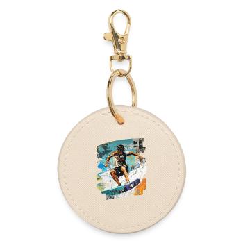 Surfergirl,Surfer,Surfeur Design,Chemise de surf,Wellenr - Porte-clés rond - huître - Devant
