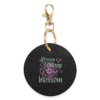 Make dreams come true - Round Keyring - black - Front
