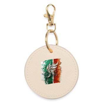 Drapeau italien Italie - Porte-clés rond - huître - Devant