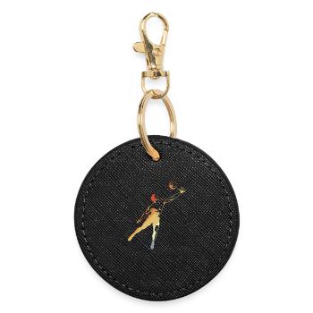 Joueurs de volley-ball vintage - Porte-clés rond - noir - Devant