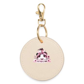 Meerschweinchen Lustiges Mama Geschenk Muttertag - Runder Schlüsselanhänger - Auster - Vorne