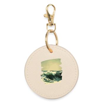 Waves and sea - Round Keyring - oyster - Front