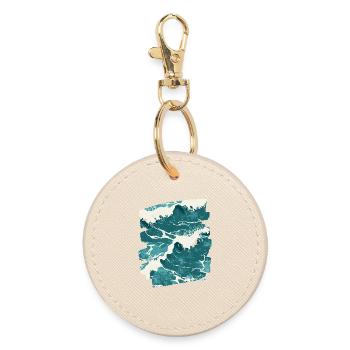 Waves and sea - Round Keyring - oyster - Front