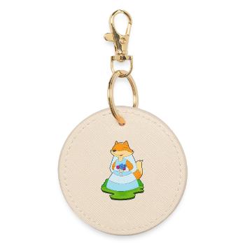 Fuchs Braut Schleier Hochzeit - Runder Schlüsselanhänger - Auster - Vorne