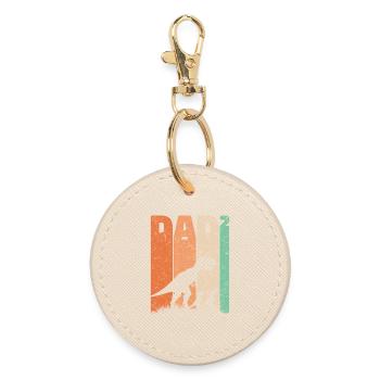 Tyrannosaurus papa grand deux enfants papa cadeau - Porte-clés rond - huître - Devant