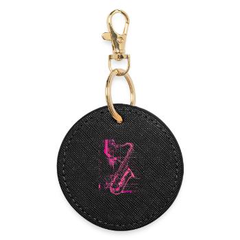 Croquis de saxophoniste - Porte-clés rond - noir - Devant
