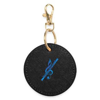 Graphiques de musique de flûte - Porte-clés rond - noir - Devant