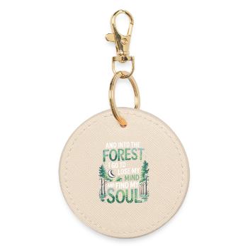 Into The Forest I Go To Lose My Mind Find My Soul - Round Keyring - oyster - Front