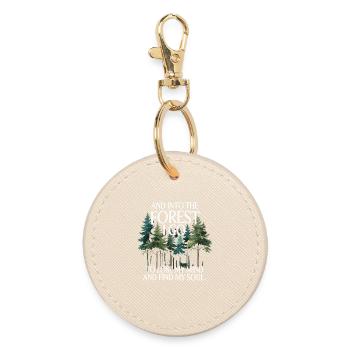 Into The Forest I Go To Lose My Mind Find My Soul - Round Keyring - oyster - Front