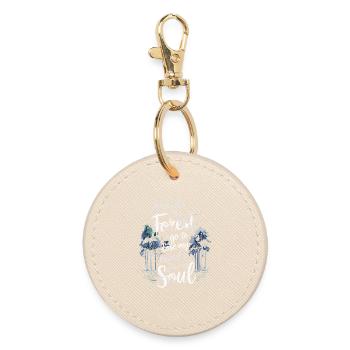 Into The Forest I Go To Lose My Mind Find My Soul - Round Keyring - oyster - Front