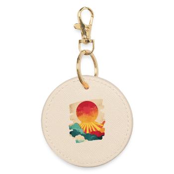 Coucher de soleil sur les palmiers d’été - Porte-clés rond - huître - Devant