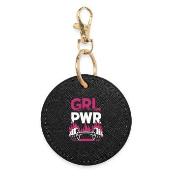Femmes Pouvoir GRL PWR Fille Patriarcat Féminisme - Porte-clés rond - noir - Devant