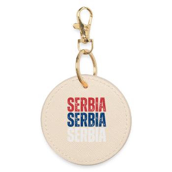 Fierté serbe, drapeau de la Serbie - Porte-clés rond - huître - Devant