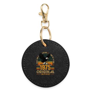 Vintage 1975 50th Birthday Original 1975 Vintage - Round Keyring - black - Front