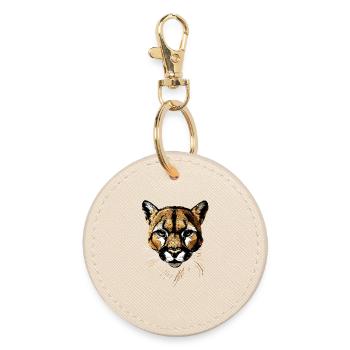 Panther Leopard Big Cat Cute Big Cat Cats - Round Keyring - oyster - Front