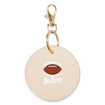 Saturdays are just for my team - Round Keyring - oyster - Front