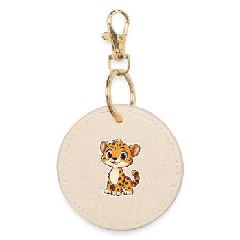 Guépard mignon - Porte-clés rond - huître - Devant