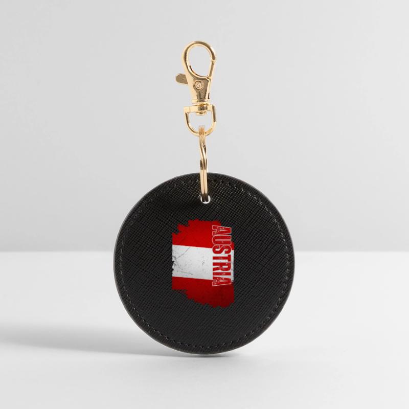 Vertical Austrian flag, Austrian pride Round Keyring