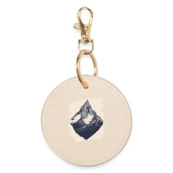 Mountains Climbing Climbers Hiking - Round Keyring - oyster - Front