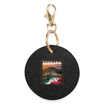 Toskana Vibes italienische Region - Runder Schlüsselanhänger - Schwarz - Vorne