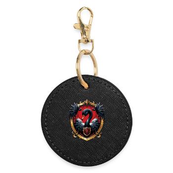 The Black Swan: symbol of elegance and power - Round Keyring - black - Front