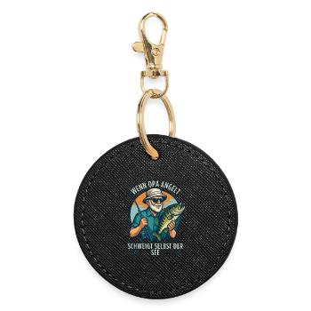 Angler Grandpa - Funny Angler Grandpa Design - Porte-clés rond - noir - Devant