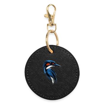 Kingfisher Kingfisher Bird Cute Kingfisher Kingfisher - Round Keyring - black - Front