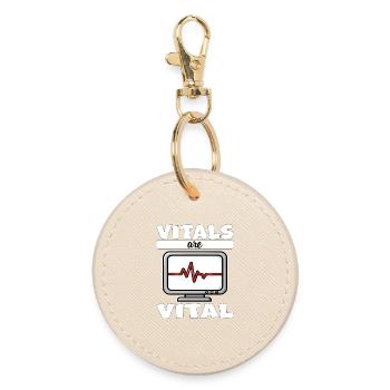 VITALWERTE SIND LEBENSWICHTIG - GESCHENK FÜR KRANKENSCHWESTER - Runder Schlüsselanhänger - Auster - Vorne