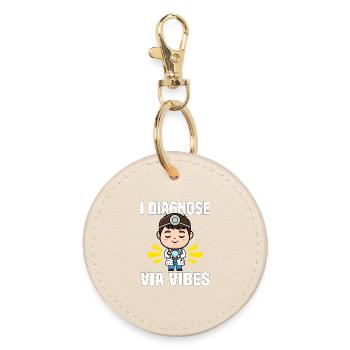 JE DIAGNOSTIQUE VIA VIBES - DOCTOR GIFT - Porte-clés rond - huître - Devant